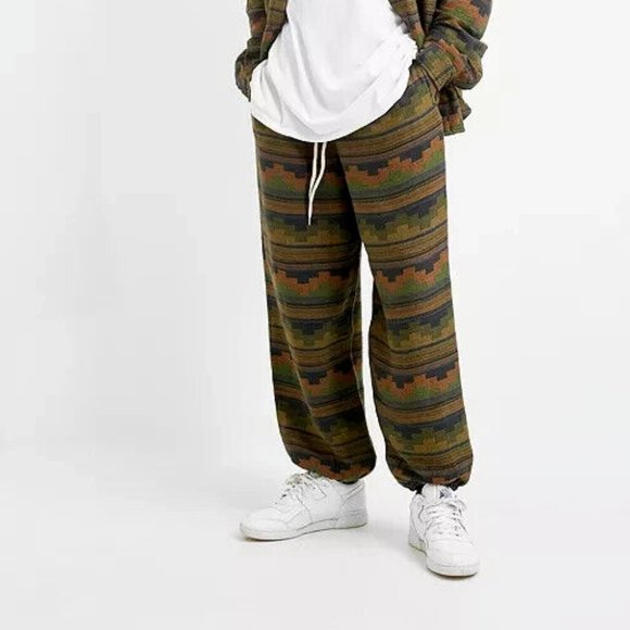 Urban Outfitters UO Jacquard Print Straight Leg Pants High Waisted S
